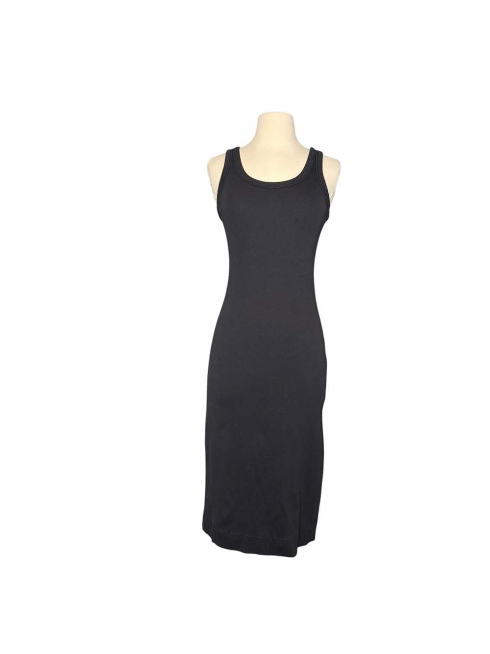 Everlane THE ’90S RIB Black Ribbed Tank Midi Dress